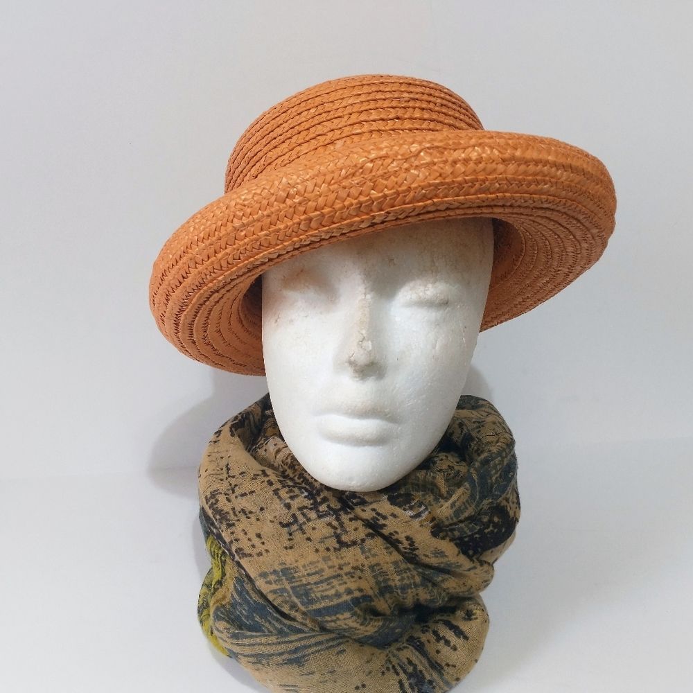 Stylish Orange Straw Summer Hat